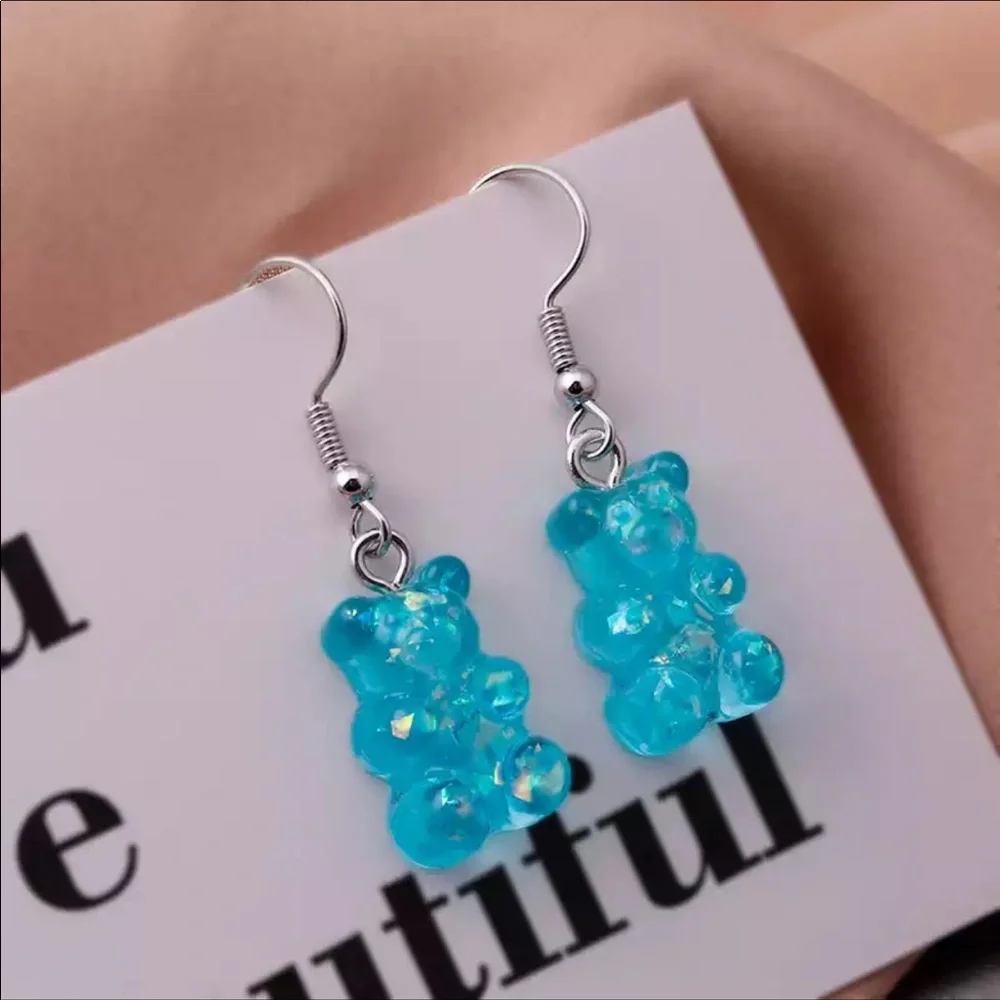 New Gummy Bear Dangle Earrings Women Cartoon Animal Bear Creative Drop earrings - Picture 1 of 1